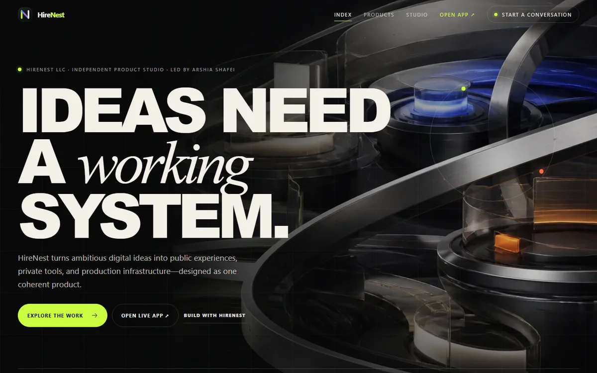 HireNest product studio interface